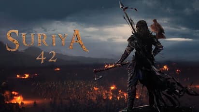 ஹாலிவுட் ஹீரோ போல் மிரட்டலான லுக்கில் சூர்யா... 3டி-யில் உருவாகும் ‘சூர்யா 42’ - வைரலாகும் மோஷன் போஸ்டர்