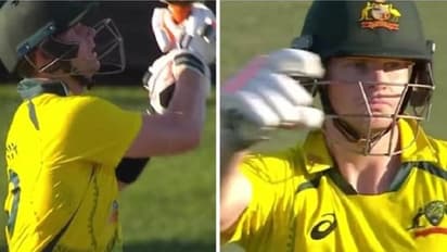 നീഷമിനെതിരെ കൂറ്റന് സിക്സ്; പിന്നാലെ ഫ്രീ ഹിറ്റ് വേണമെന്ന് അംപയറോട് സ്മിത്ത്- വൈറല് വീഡിയോ