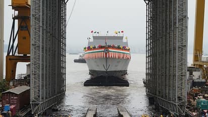 Indian Navy launches stealth frigate Taragiri, built by Mazagon Dock Shipbuilders 