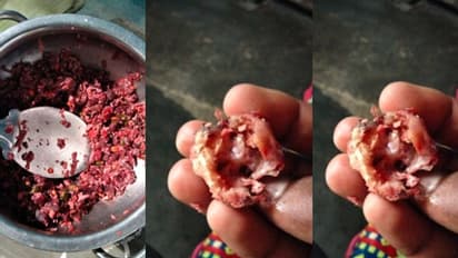 பிரபல சைவ ஹோட்டலில் வாங்கிய  பீட்ரூட் பொரியலில் எலி தலை; அதிர்ச்சி வீடியோ வைரல்!!