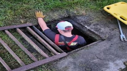 പൂച്ചയെ രക്ഷിക്കാൻ ഇറങ്ങി, ഓടയിൽ കുടുങ്ങി, ഒടുവിൽ അ​ഗ്നിശമനസേനയെത്തി