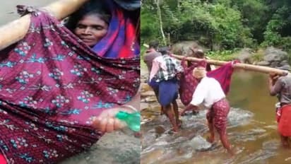 പാലമില്ല, പറമ്പിക്കുളത്ത് സ്ത്രീയെ ആശുപത്രിയിലെത്തിച്ചത് ഏഴ് കിലോമീറ്റർ ചുമന്ന്