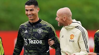 Cristiano Ronaldo and Erik ten Hag all smiles at Man United training; will icon start in Europa League clash?