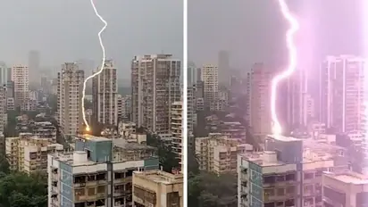 Watch: Lightning strikes Mumbai’s high-rise apartment building; leaves netizens stunned