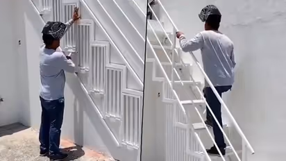 Innovative foldable staircase against wall captured netizens' attention; watch viral video here