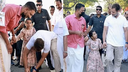 பாதயாத்திரையின் போது ராகுல்காந்தி செய்த காரியம்... இணையத்தில் வைரலாகும் வீடியோ!!