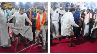 வேட்டியை மடித்து கட்டி கபடி களத்தில் இறங்கிய எச்.ராஜா..! ரைடு சென்று எதிரணியை அவுட் ஆக்கி அசத்தல்