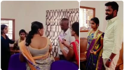 എതിര്‍ത്ത് വീട്ടുകാര്‍, യുവതിയെ വിളിച്ചിറക്കി പഞ്ചായത്തിലെത്തി യുവാവ്;താലിയെടുത്ത് നല്‍കി പ്രസിഡന്‍റ്, കല്യാണം