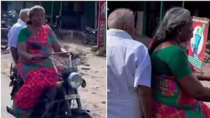 Viral Video: ഭര്ത്താവിനെ പിന്നിലിരുത്തി ഭാര്യയുടെ മോട്ടോര്സൈക്കിള് യാത്ര; വൈറലായി വീഡിയോ