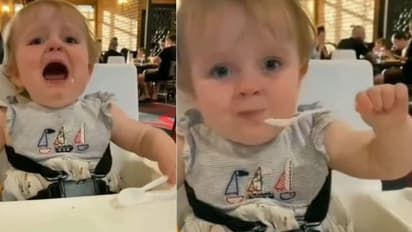 Viral Video: നിര്‍ത്താതെ കരഞ്ഞ കുഞ്ഞിന്‍റെ മുമ്പില്‍ ഭക്ഷണം എത്തിയപ്പോള്‍; രസകരം ഈ വീഡിയോ 