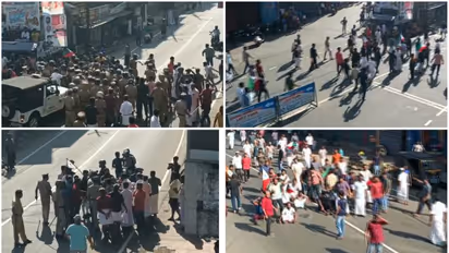 നഗരത്തിൽ സംഘർഷാവസ്ഥ സൃഷ്ടിച്ച് ഹർത്താൽ അനുകൂലികൾ, ലാത്തിച്ചാർജ്,  ഈരാറ്റുപേട്ടയിൽ നൂറോളം പേർ കരുതൽ തടങ്കലിൽ 