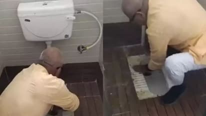 మరుగుదొడ్డిని ఒట్టి చేతులతో శుభ్రం చేసిన బీజేపీ ఎంపీ.. వీడియో వైరల్