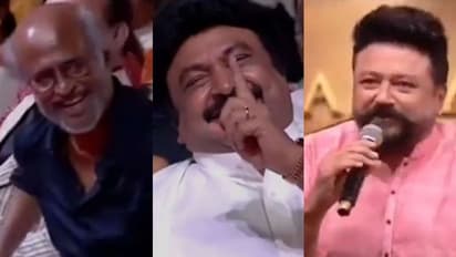 വേദിയിൽ ജയറാമിന്റെ വൺമാൻ ഷോ, ചിരി അടക്കാനാകാതെ രജനികാന്തും ഐശ്വര്യയും; വീഡിയോ