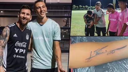 Lionel Messi fulfills Inter Miami goalkeeper Francisco Ranieri's dream; gets PSG star's autograph tattooed