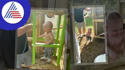 ಮಗುವಿಗಾಗಿ ಮರದ ಎಲಿವೇಟರ್ ತಯಾರಿಸಿದ ತಂದೆ, ಚಪ್ಪಾಳೆ ತಟ್ಟಿ ಖುಷಿ ಪಟ್ಟ ಮಗು