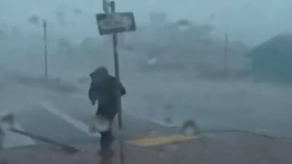 तूफान की रिपोर्टिंग कर रहा था टीवी रिपोर्टर, तभी आया तेज हवा का झोंका और.. 