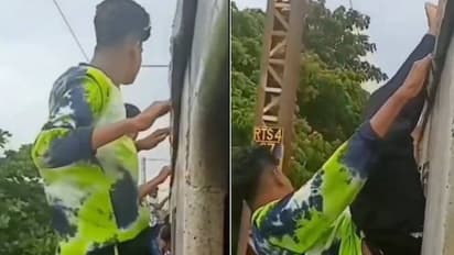 ഓടിക്കൊണ്ടിരിക്കുന്ന ട്രെയിനിന് മുകളിൽ കയറി അഭ്യാസം, യുവാക്കൾക്കെതിരെ നടപടി വേണമെന്ന് ആവശ്യം