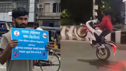 அண்ணா சாலையில் பைக் சாகசம் செய்த யூடியூப் பிரபலம்.. அதே இடத்தில் விழிப்புணர்வு பிரசாரம் செய்ய வைத்த நீதிமன்றம்