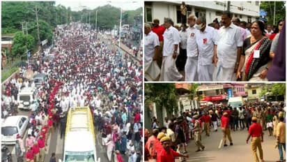 കോടിയേരിക്ക് അവസാനമായൊരു റെഡ് സല്യൂട്ട്; വിലാപയാത്രയിൽ ഒപ്പം നടന്ന് നേതാക്കൾ