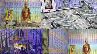৬ কোটি টাকা আর গয়না দিয়ে সাজানো মায়ের মন্দির, মেঝে ও দেয়ালে সাঁটানো মুদ্রা