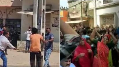 ഗർബ നൃത്തത്തിനിടെ കല്ലെറിഞ്ഞവരെ ജനമധ്യത്തിൽ തല്ലിച്ചതച്ച് പൊലീസിന്റെ 'ശിക്ഷ', ജയ് വിളിച്ച് നാട്ടുകാർ