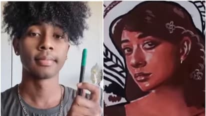 ലിപ്സ്റ്റിക്ക് ഉപയോഗിച്ച് യുവതിയുടെ ചിത്രം; അതിഗംഭീരമെന്ന് നെറ്റിസണ്സ്