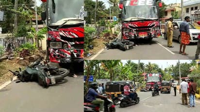 തിരുവനന്തപുരത്ത് ടൂറിസ്റ്റ് ബസ് ബൈക്കിൽ ഇടിച്ച് അപകടം: ബൈക്ക് യാത്രക്കാരൻ്റെ തുടയെല്ല് പൊട്ടി