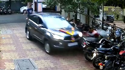 Watch: Mumbai man crashes brand new car into parked bikes; Netizens stunned