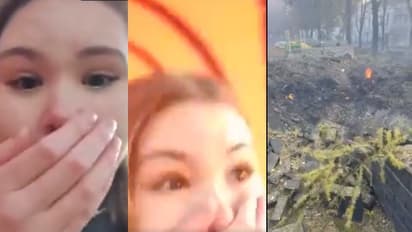 വീഡിയോ പകർത്തുന്ന പെൺകുട്ടിയുടെ തലയ്ക്കു മുകളിലൂടെ പാഞ്ഞ്, തീഗോളമായി മിസൈൽ, യുദ്ധഭൂമിയിലെ ഭയാനകമായ കാഴ്ചകൾ