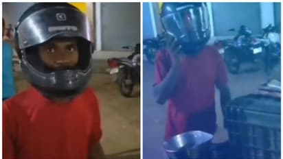 తోపుడు బండికీ హెల్మెట్? హెల్మెట్ ధరించే బండి తోసుకెళ్లుతున్న కూరగాయల వ్యాపారి.. ఏమన్నాడంటే? (వీడియో)