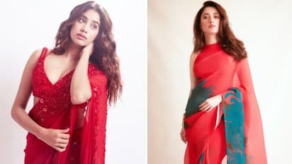 Karwa Chauth 2022  From Janhvi Kapoor to Tamannaah Bhatia, 5 red saree looks you can recreate  