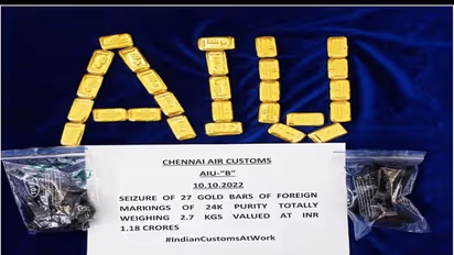 சென்னைக்கு கடத்தி வரப்பட்ட ரூ.1.18 கோடி தங்கம் பறிமுதல்