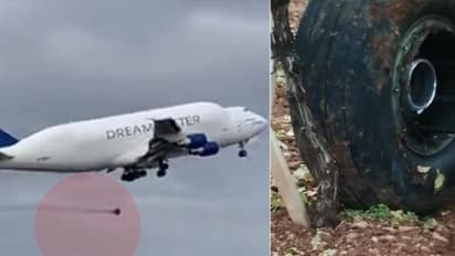 ಆಕಾಶದಲ್ಲಿ ಹಾರುತ್ತಿರುವಾಗ ಕಳಚಿ ಬಿತ್ತು ವಿಮಾನದ ಲ್ಯಾಂಡಿಂಗ್ ಟೈರ್