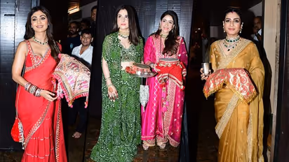 Karwa Chauth 2022: Shilpa Shetty, Raveena Tandon and more celebs spotted at Sunita Kapoor's house