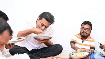 ఫ్లోరైడ్ బాధితుడు స్వామి ఇంట్లో భోజనం చేసిన కేటీఆర్... అండగా వుంటానని భరోసా