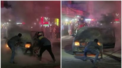 തലസ്ഥാനത്ത് ഓടിക്കൊണ്ടിരുന്ന കാറിന് തീപിടിച്ചു, യാത്രക്കാ‍ര്‍ രക്ഷപ്പെട്ടത് തലനാരിഴക്ക് 