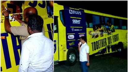 ടീമിന്‍റെ ലോഗോയും താരങ്ങളുടെ ചിത്രങ്ങളും ബസില്‍; കേരള ബ്ലാസ്റ്റേഴ്സ് വാഹന ഉടമയോട് വിശദീകരണം തേടി എംവിഡി