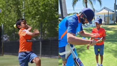 സ്മൂത്ത് റണ്ണപ്പ്, ഗംഭീര ആക്ഷന്; നെറ്റ്സില് രോഹിത് ശര്മ്മയ്ക്ക് പന്തെറിഞ്ഞ് 11കാരന്- വീഡിയോ