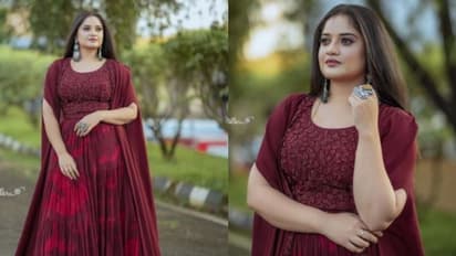 മെറൂൺ ലഹങ്കയിൽ സുന്ദരിയായി ഷഫ്ന; വൈറലായി ചിത്രങ്ങൾ