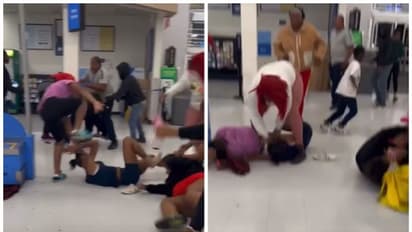 వాల్మార్ట్ స్టోర్లో రెండు మహిళా గ్రూపుల మధ్య కుమ్ములాట.. పోల్స్, షూస్లతో దాడి.. వీడియో వైరల్