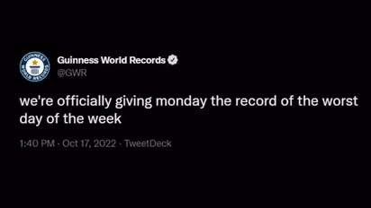 Guinness World Records officially announces Monday as 'Worst day of the week'; Netizens react