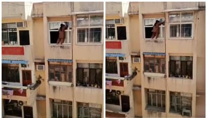 లేడీ ఖిలాడీ.. అపార్ట్మెంట్లో గది అద్దాలను బయటి నుంచి క్లీన్ చేసిన మహిళ.. సోషల్ మీడియాలో వీడియో వైరల్