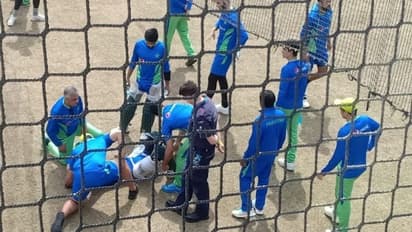 ಪಾಕ್ ಬ್ಯಾಟರ್ ಶಾನ್ ಮಸೂದ್ ತಲೆಗೆ ಅಪ್ಪಳಿಸಿದ ಚೆಂಡು, ಆಸ್ಪತ್ರೆಗೆ ದಾಖಲು..! ಪಾಕ್ ತಂಡ ಕಂಗಾಲು