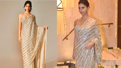 Suhana khan: ദീപാവലി പാര്ട്ടിക്ക് സാരിയില് തിളങ്ങി സുഹാന; കമന്റുമായി ഷാരൂഖ് ഖാന്!