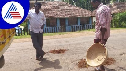 ಶಿವಮೊಗ್ಗ: ಡಾಂಬರ್‌ ಬದಲು ಕಲ್ಲುಮಣ್ಣಿನ ಪ್ಯಾಚ್‌ ವರ್ಕ್!