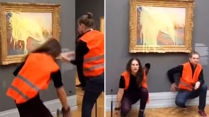 Climate activists throw mashed potatoes on Monet’s Les Meules painting in Germany | Watch