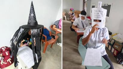 Viral: Philippines students wear ‘anti-cheating' hats during exams, see photos
