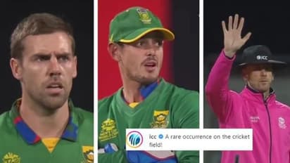 സിംബാബ്‌വെക്ക് പെനാല്‍റ്റിയിലൂടെ അഞ്ച് റണ്‍സ്; കാര്യമറിയാതെ അന്തംവിട്ട് ഡി കോക്കും ആന്റിച്ച് നോര്‍ജെ- വീഡിയോ