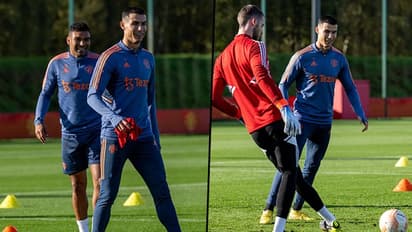 Ronaldo all smiles as he returns to Man United first-team training; will icon start in Europa League clash?