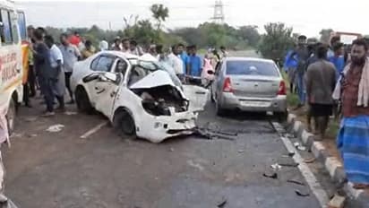 மணப்பாறை அருகே கார்கள் மோதிக்கொண்டு கோர விபத்து... பெண்கள் உட்பட 4 பேர் பலி!!